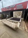High Padded 6x6 Bedframe with Ottoman - 1