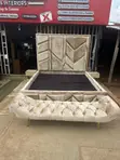 High Padded 6x6 Bedframe with Ottoman - 4
