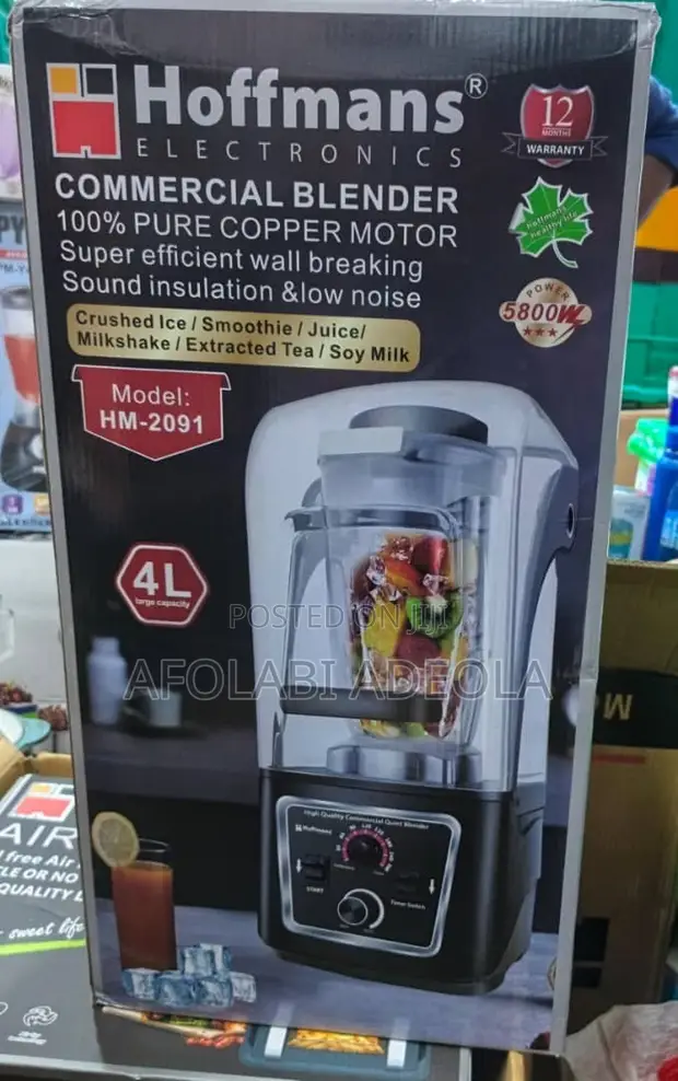 Hoffman 4L Commercial Blender - Brand New - 1