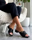Golden Kello Low Block Heel Slippers With Stones - 2
