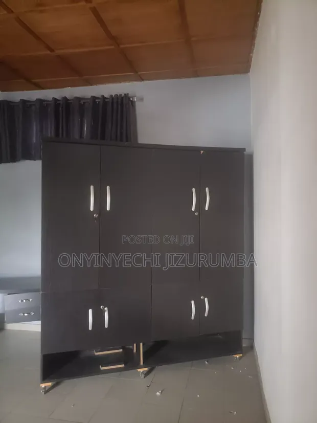 Fairly Used Double Wardrobe - Black Wood - 1