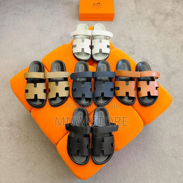 Hermes Chypre Leather Sandals - 1