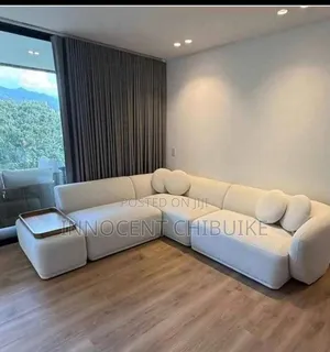 Luxury L-Shape Sofa with Wine Side Table