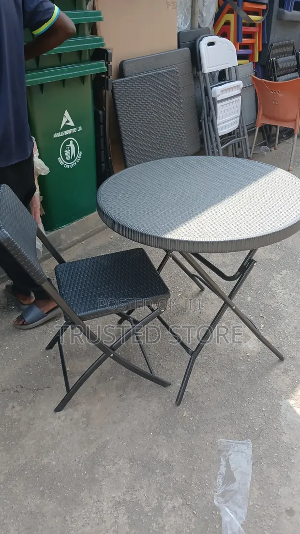 Arden Outdoor Garden Table - Foldable, Black - 1