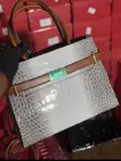 Big Queen Bag - Gray Faux Leather - 2