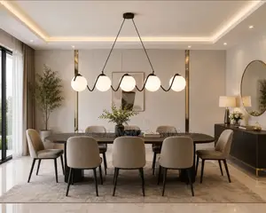 White Acrylic Ball LED Chandelier for Dining Room