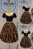 Corset Crop Top with Puff Sleeve - 1