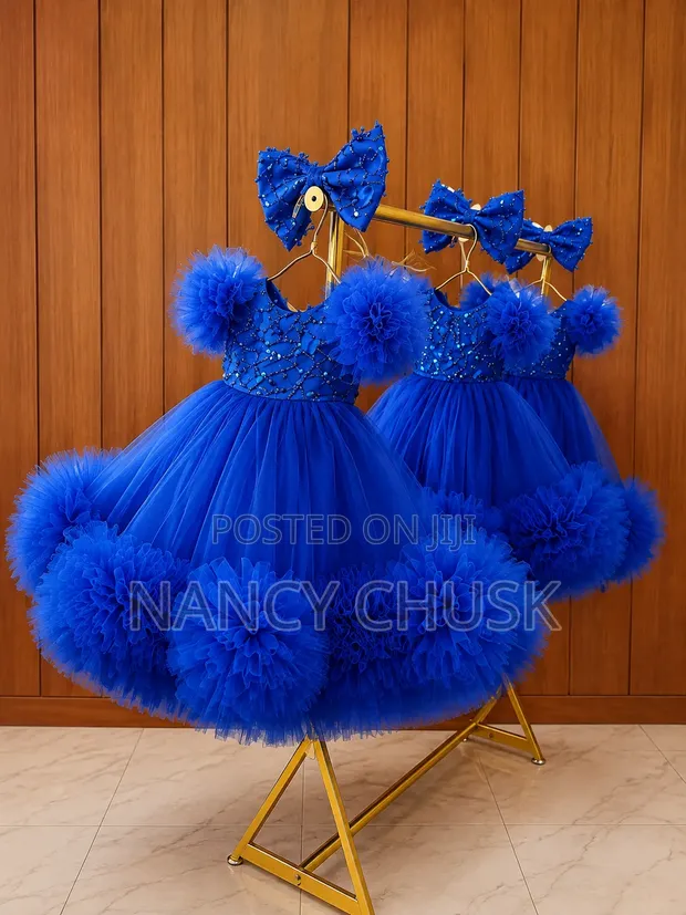 Elegant Blue Princess Party Dress - 1