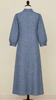 Houndstooth Print Dress with Red Tie Detail - 2