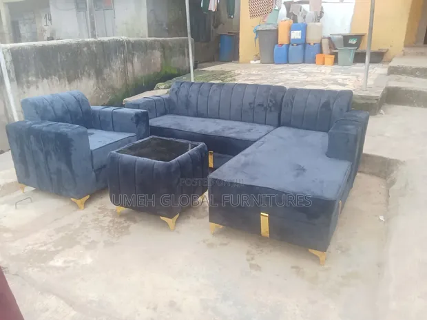 Chesterfield L-Shape Sofa with Single Chair & Centre Table - 1