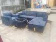 Chesterfield L-Shape Sofa with Single Chair & Centre Table - 1