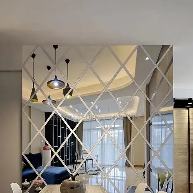 Modern Decorative Wall Mirror - Crisscross/Diamond Design - 1