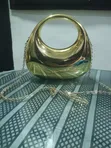 Mini Gold Hand Bag with Chain Handle - 1