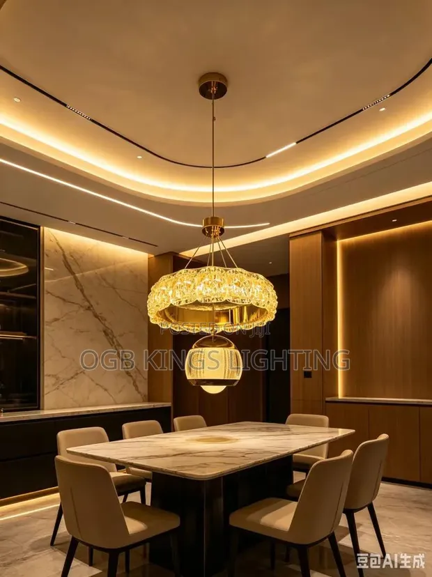 Gold Pendant Light for Dining Table - 1
