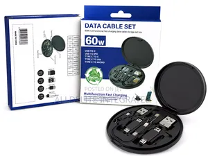 60W Multifunction Fast Charging Cable Set tare da Akwati