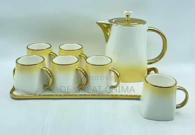 Luxury 8-Piece Ceramic Tea Set tare da Tray - 1