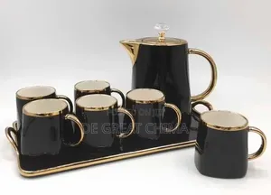 Luxury 8-Piece Ceramic Tea Set with Tray