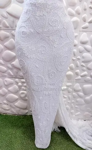Luxury Handbeaded Lace Fabric - 5 Yards