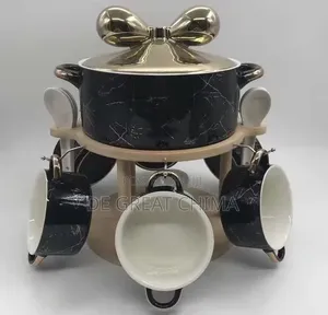 Luxury Gold and Ceramic Tea Pot Set