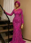 Luxury 3D Hand Beaded Lace Fabric - 1