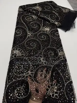 Fully Handbeaded Lace Fabric - 5 Yards