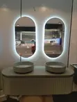 Luxury Double Vanity Cabinet with 2 Basins & 2 LED Mirrors - 1