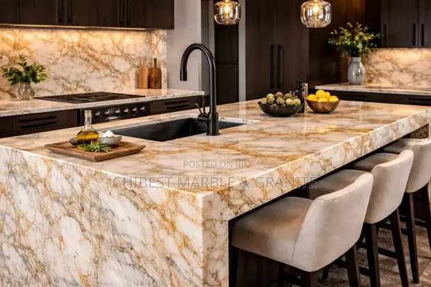 Marble Countertops and Kitchen Cabinets - 1