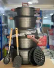 5 Piece Non-Stick Pot Set - Black - 1