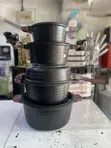 5 Piece Non-Stick Pot Set - Black - 2