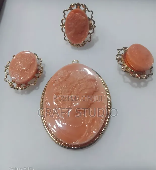 Fashion Jewelry Pendant - Red, Orange, Gold - 1