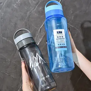 Plastic Sports Water Bottles with Straws & Handles