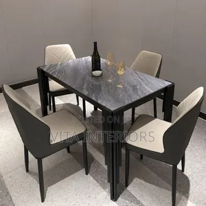 Home Interiors Black Dining Table (4 Seater)