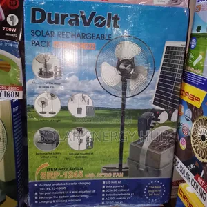 Duravolt 12-Inch Rechargeable Solar Fan