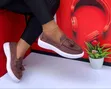 Women's Sneakers - Black Faux Leather Casual Shoes - 2