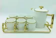 Luxury 8-Piece Tea Cup, Jar, and Tray Set - 2