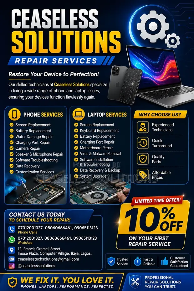 Laptop & Mobile Phone Repair Services in Ikeja - 1