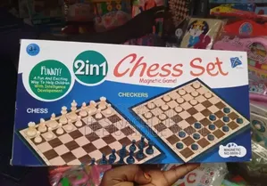 2-in-1 Magnetic Chess & Checkers Board Game