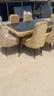 Arisekola Dining Set - kujeru 6, saman High Gloss - 3