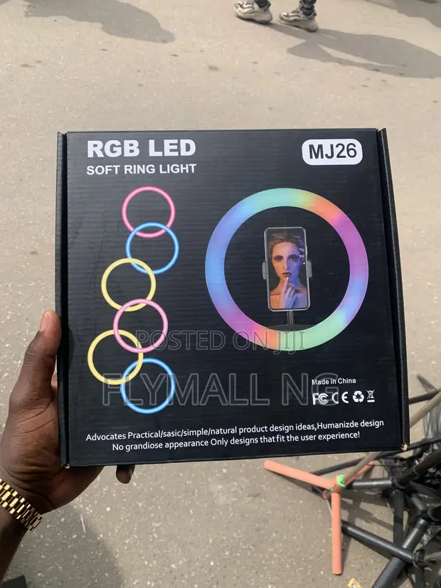 MJ26 10-Inch RGB LED Ring Light with Stand - 1