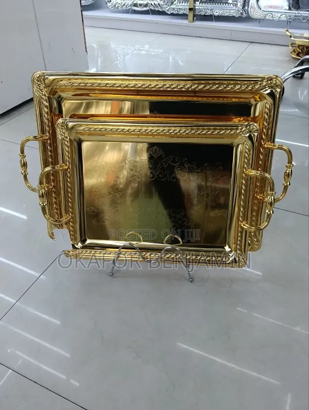 Luxury 2-Piece Gold Tray Set - 1