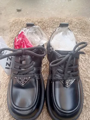Quality Stock School Shoes - Black Leather Laces