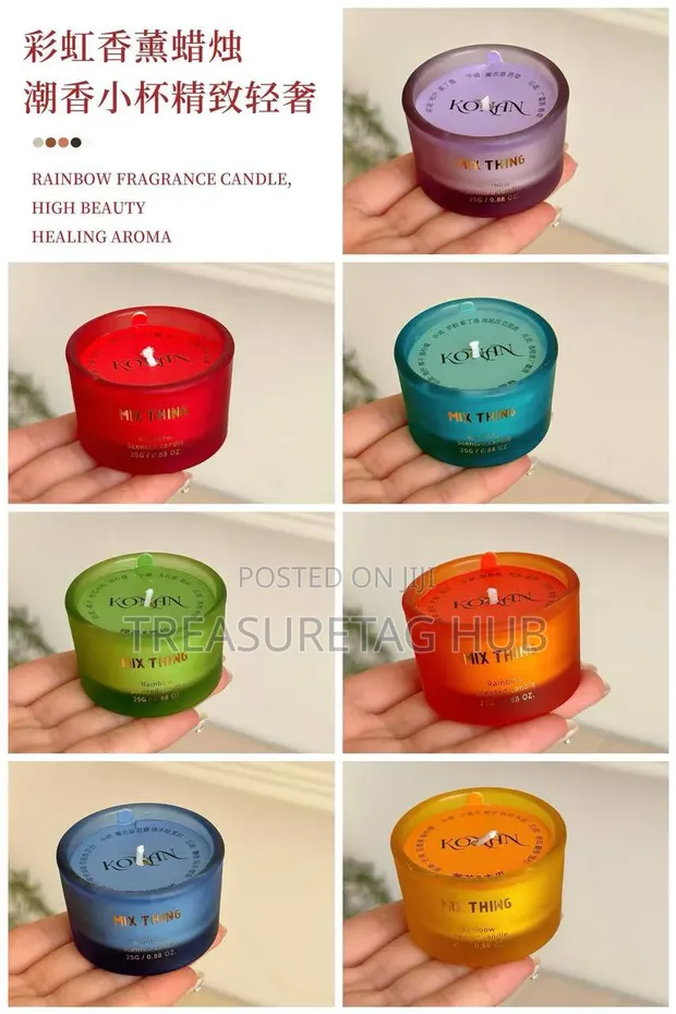 7 Pieces Scented Candles - Rainbow Color - 1