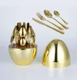 Gold Egg Shape 24-Piece Cutlery Set - 1