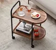 Modern Nordic 2-Tier Solid Wood Trolley - 1