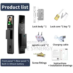 3D Face Recognition Smart Door Lock tare da Kamera & Fingerprint