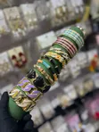 Tsofaffin Bangles masu Zana-zanen Geometric na Enamel - 4