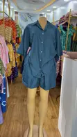 Classy Women's 2-Piece Shirt & Shorts Set - 2