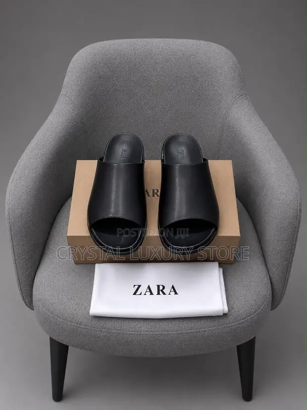 Zara Quality Men's Genuine Leather Slippers - 1