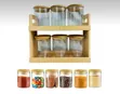 3-Layer 9-Piece Spice Storage Containers with Bamboo Rack - 2