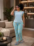 Strawberry Ruffle Lounge Set - Mata Pink - 1